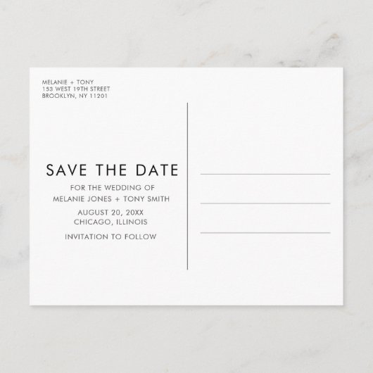 Carte Postale Faire-part Meilleur Ensemble Photo Mariage Enregistrer la Dat (Dos)