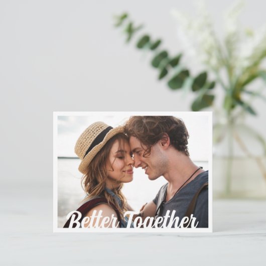 Carte Postale Faire-part Meilleur Ensemble Photo Mariage Enregistrer la Dat (Debout devant)