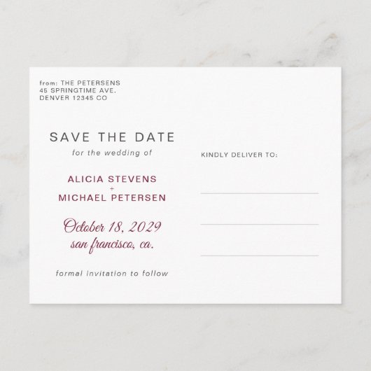 Carte Postale Faire-part Meilleur ensemble script photo de mariage à conser (Dos)