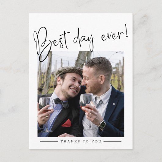 Carte Postale Faire-part Meilleur jour de tous ! Mariage Merci (Devant)
