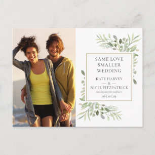 Carte Postale Faire-part Même amour Mariage micro photo réduit
