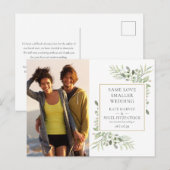 Carte Postale Faire-part Même amour Mariage photo micro format (Devant / Derrière)