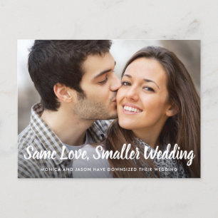 Carte Postale Faire-part Même Amour Mariage Réduit Plus Simple Photo Simple