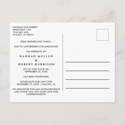 Carte Postale Faire-part Même Amour Nouveau Date Eucalyptus Mariage d'aquar (Dos)