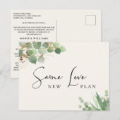 Carte Postale Faire-part Même Amour Nouveau Plan Verdure Crème Mariage Plus (Devant / Derrière)