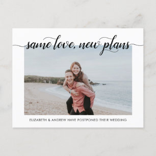 Carte Postale Faire-part Même Amour Nouveaux Projets Typographie Moderne Ch