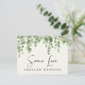 Carte Postale Faire-part Même Amour Plus Petit Mariage Eucalyptus Vert (Debout devant)