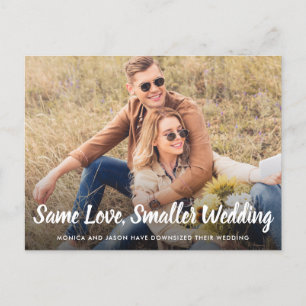 Carte Postale Faire-part Même Amour Plus Petit Mariage Réduit en Photo