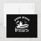 Carte Postale Faire-part Même Jésus avait une histoire de poisson Chrétien (Devant / Derrière)