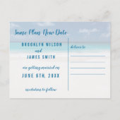 Carte Postale Faire-part Même plan nouvelle date thème plage enregistrer la (Dos)