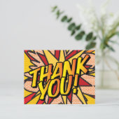 Carte Postale Faire-part MERCI Bulle de parole personnalisée Moderne Amusan (Debout devant)