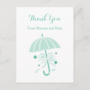 Carte Postale Faire-part Merci de baby shower de parapluie en bon état
