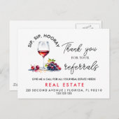 Carte Postale Faire-part merci élégant cul sec cul sec hourra recommandatio (Devant / Derrière)