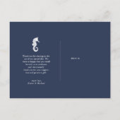 Carte Postale Faire-part Merci Mariage Blue Wave Seahorse ID836 (Dos)