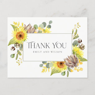 Carte Postale Faire-part Merci MARIAGE FLORAL EUCALYPTUS DE SONLOUR