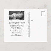 Carte Postale Faire-part Merci moderne Script Baby 2 Photos (Dos)