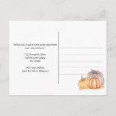 Carte Postale Faire-part Merci Pays Citrouille Aquarelle Moving (Dos)