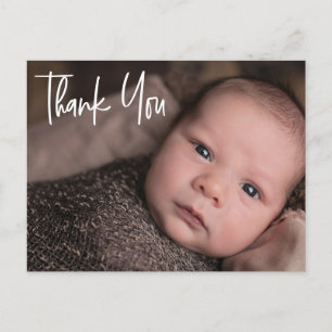 Carte Postale Faire-part MERCI personnalisé Photo bébé
