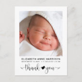Carte Postale Faire-part Merci photo bébé naissance (Devant)