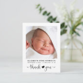 Carte Postale Faire-part Merci photo bébé naissance (Debout devant)