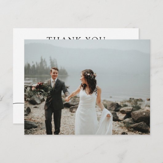 Carte Postale Faire-part Merci photo simple Mariage (Devant / Derrière)