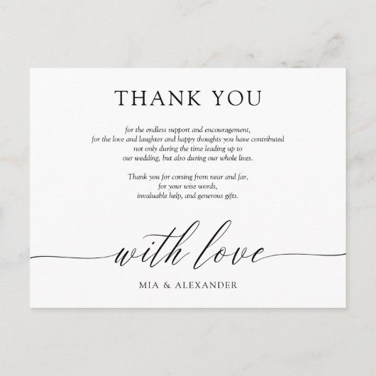 Carte Postale Faire-part Merci photo simple Mariage (Dos)