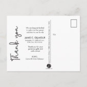 Carte Postale Faire-part Merci Script bleu moderne bébé photo naissance (Dos)