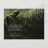 Carte Postale Faire-part Merci  vert Mariage feuille de joaillerie ID830 (Dos)