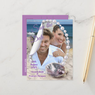 Carte Postale Faire-part Mère des perles fusionnées comme des perles liquid