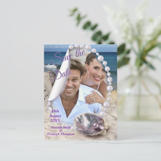 Carte Postale Faire-part Mère des perles fusionnées comme des perles liquid (Debout devant)