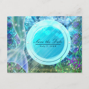 Carte Postale Faire-part Mermaid Tail Magic Under the Sea Enregistrer la da