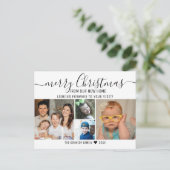 Carte Postale Faire-part Merry Christmas 4 Photo Collage Holiday Moving (Debout devant)