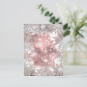 Carte Postale Faire-part Merveilleux flocon de neige de l'hiver argent rose (Debout devant)