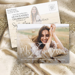 Carte Postale Faire-part Mes XV Ans Photo Moderne Quinceañera Enregistrez l