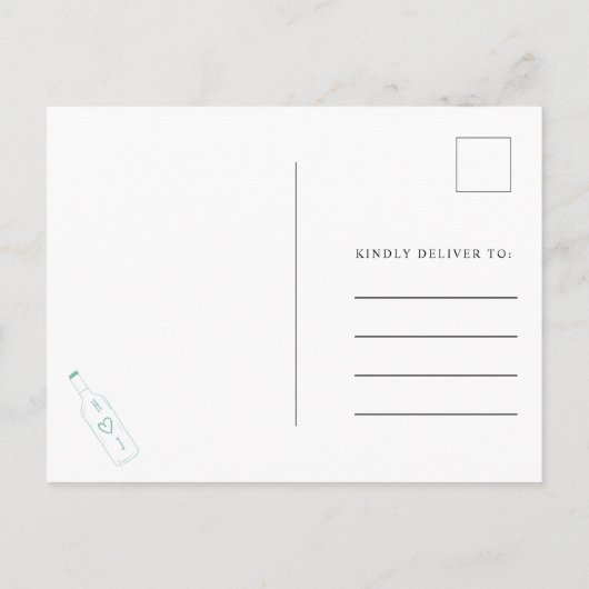 Carte Postale Faire-part message de bouteille Boho kraft script changer la (Dos)