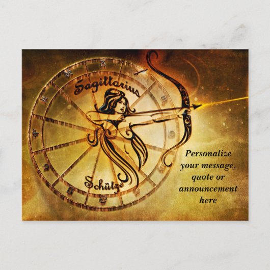 Carte Postale Faire-part Message personnel d'horoscope du Sagittaire en ast (Devant)