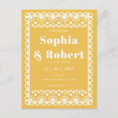 Carte Postale Faire-part Mexicaine Fiesta Yellow Papel Picado Enregistrer l (Devant)