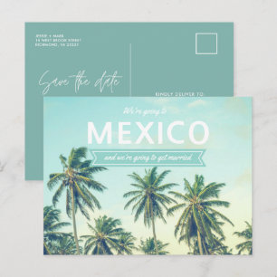 Carte Postale Faire-part Mexico Tropical Beach Wedding Save the Dates