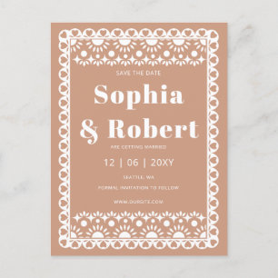 Carte Postale Faire-part Mexique Fiesta Barro Papel Picado Enregistrer la d