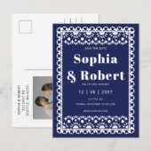 Carte Postale Faire-part Mexique Fiesta Marine Papel Picado Enregistrer la (Devant / Derrière)