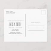 Carte Postale Faire-part Mexique tropical Destination Mariage Enregistrer l (Dos)