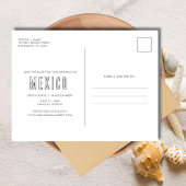 Carte Postale Faire-part Mexique tropical Destination Mariage Enregistrer l