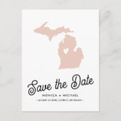 Carte Postale Faire-part MICHIGAN State Destination Mariage N'IMPORTE QUELL (Devant)
