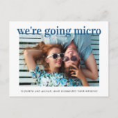 Carte Postale Faire-part Micro Mariage Photo Bleu Miniature (Devant)