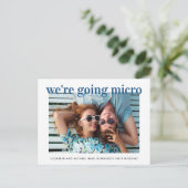 Carte Postale Faire-part Micro Mariage Photo Bleu Miniature (Debout devant)