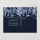 Carte Postale Faire-part Midnight Blue Bokeh Lights Wedding Enregistrer la  (Dos)