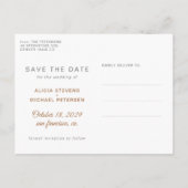 Carte Postale Faire-part Mieux ensemble écriture rouille mariage date de sa (Dos)