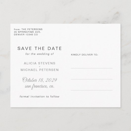 Carte Postale Faire-part Mieux ensemble script photo mariage enregistrer la (Dos)