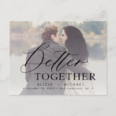 Carte Postale Faire-part Mieux ensemble script photo mariage enregistrer la (Devant)