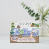 Carte Postale Faire-part Mignon Chihuahua Cocoon Nouveau Déménagement Maiso (Debout devant)